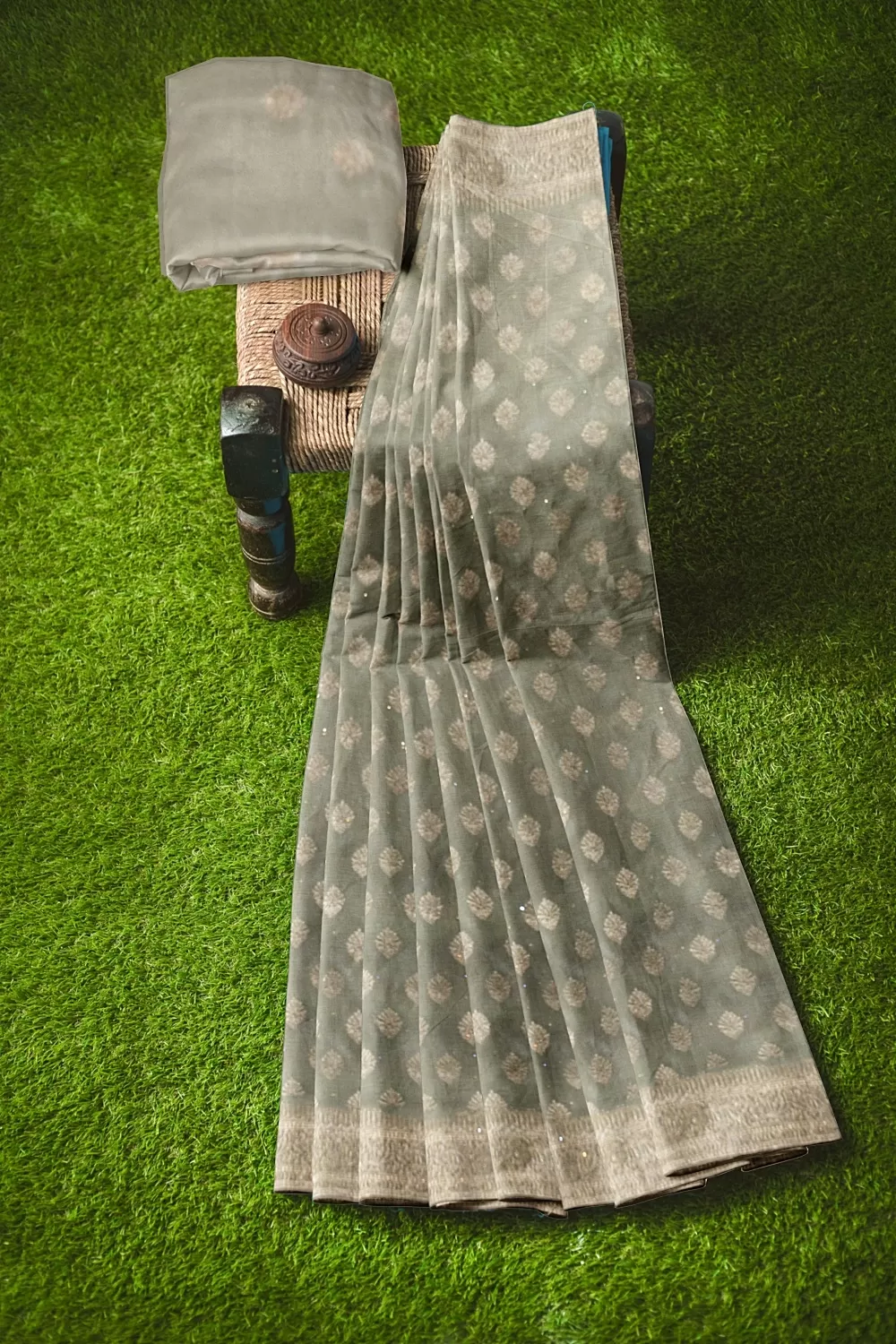 Pista Green Georgette Saree