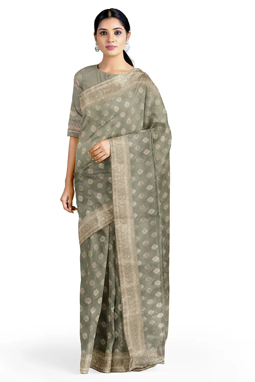 Pista Green Georgette Saree