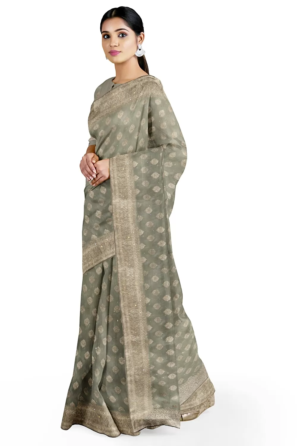 Pista Green Georgette Saree