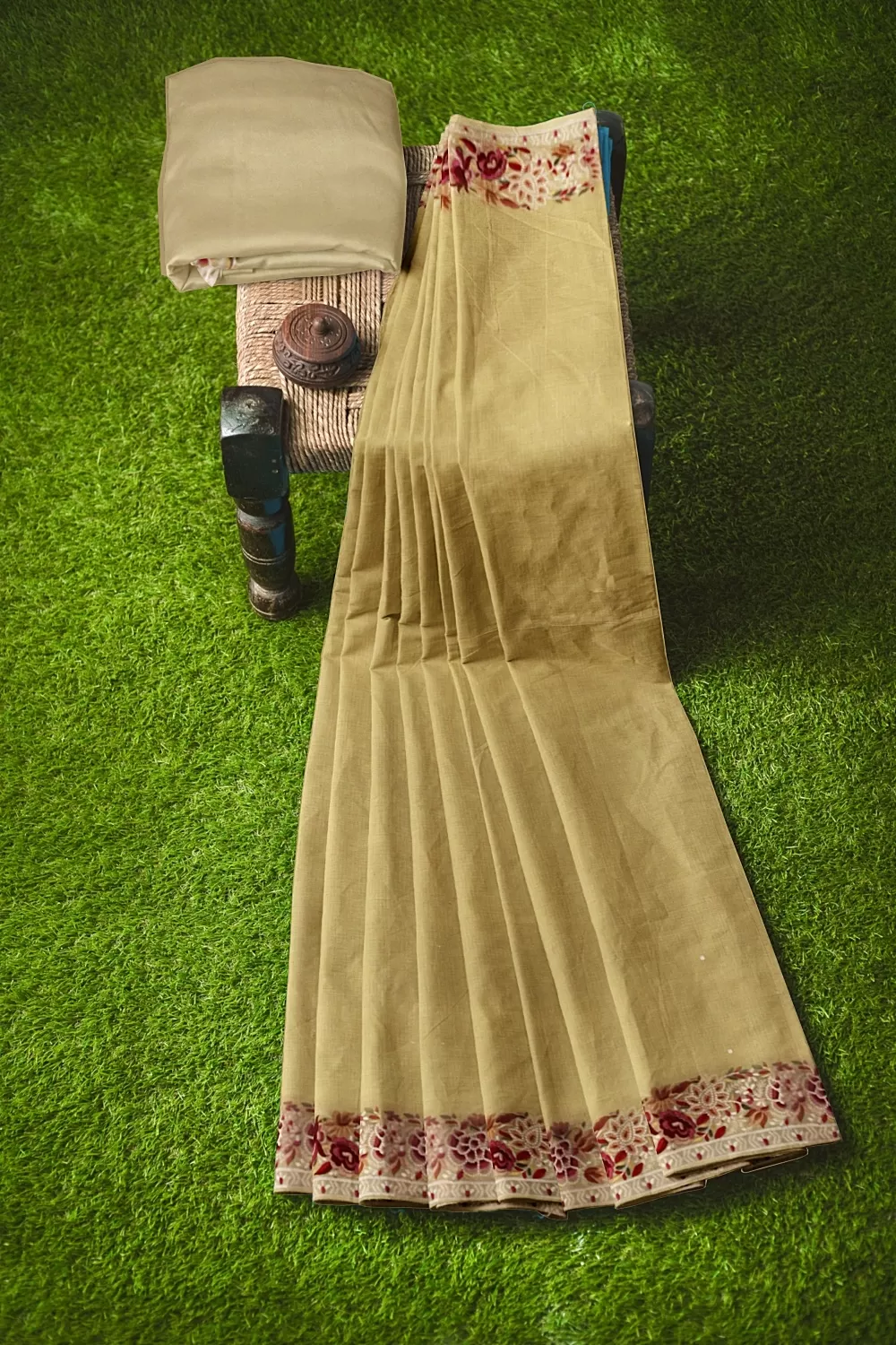 Lemon Yellow Georgette Saree