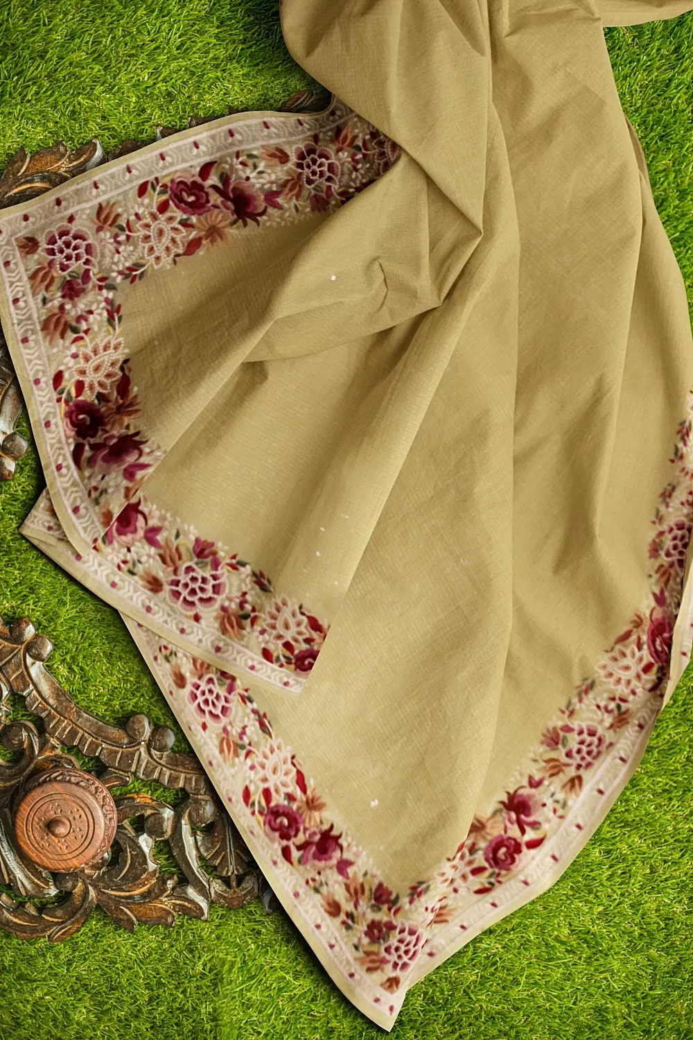 Lemon Yellow Georgette Saree