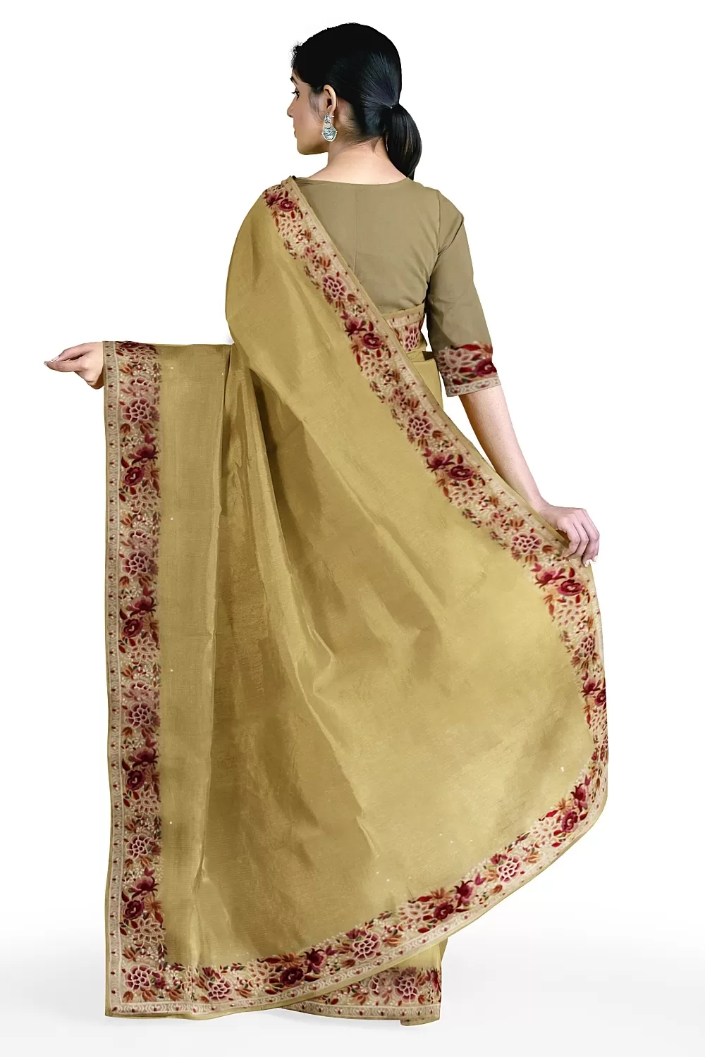 Lemon Yellow Georgette Saree