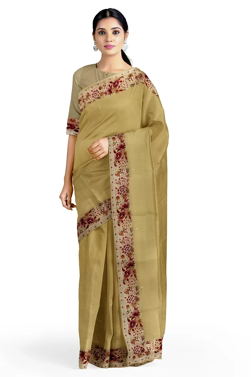 Lemon Yellow Georgette Saree