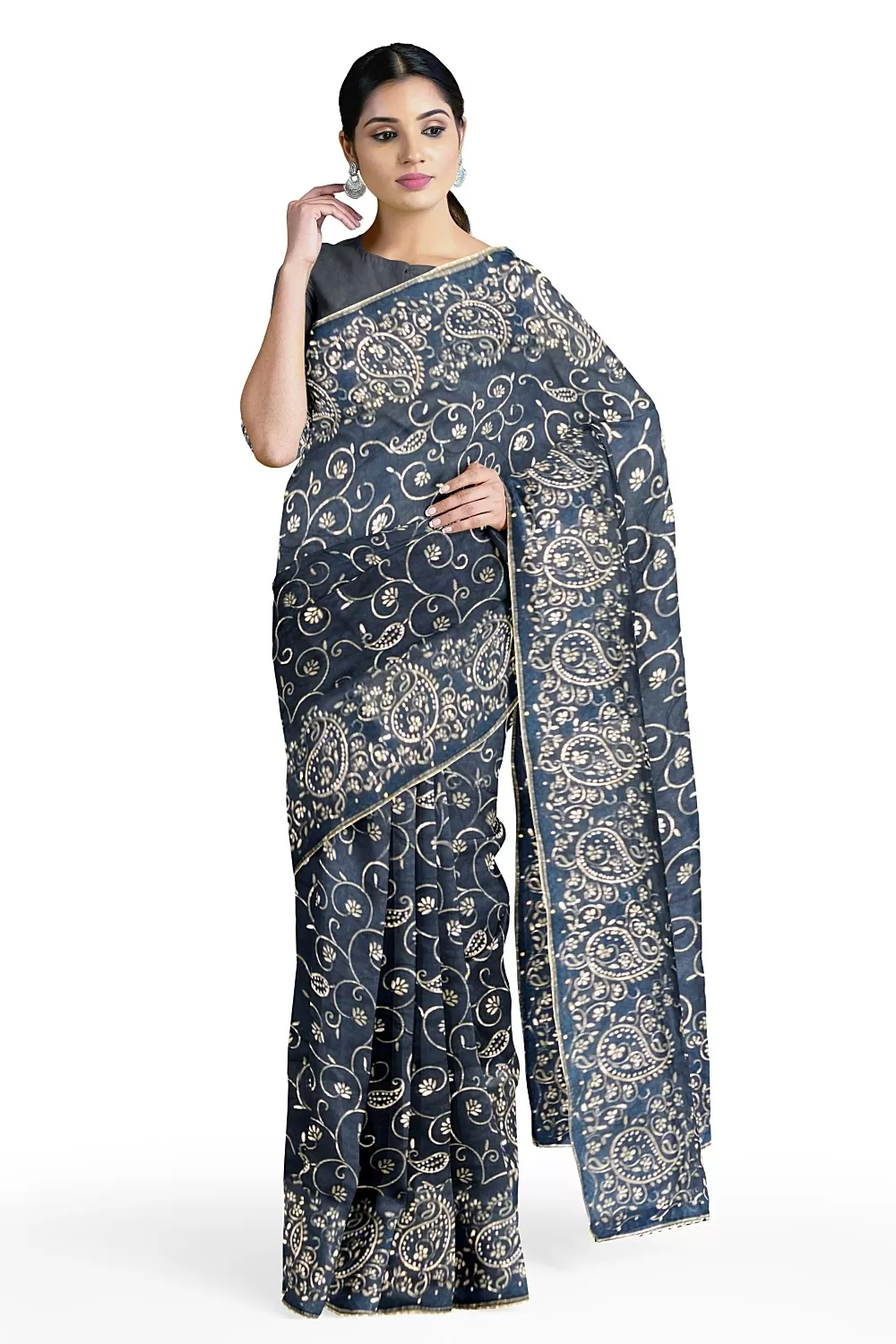 Morpankhi Embroidery Organza Saree