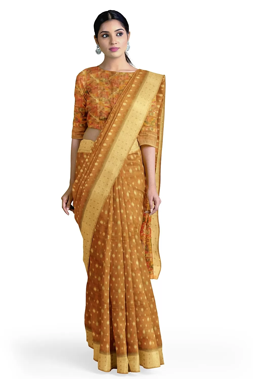 Peach Organza Saree