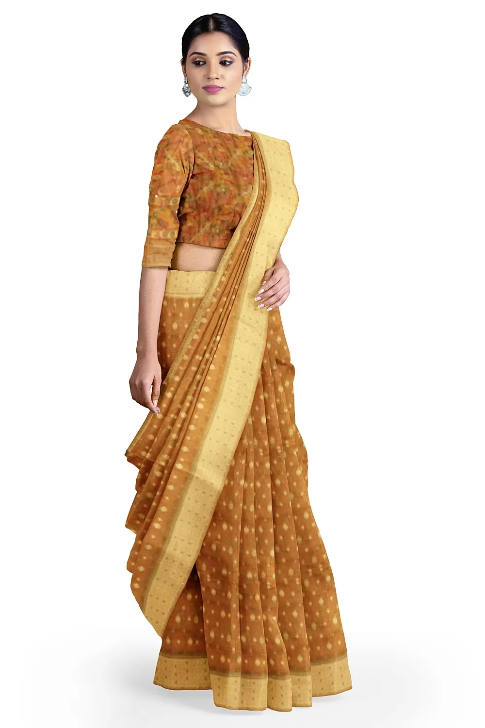 Peach Organza Saree