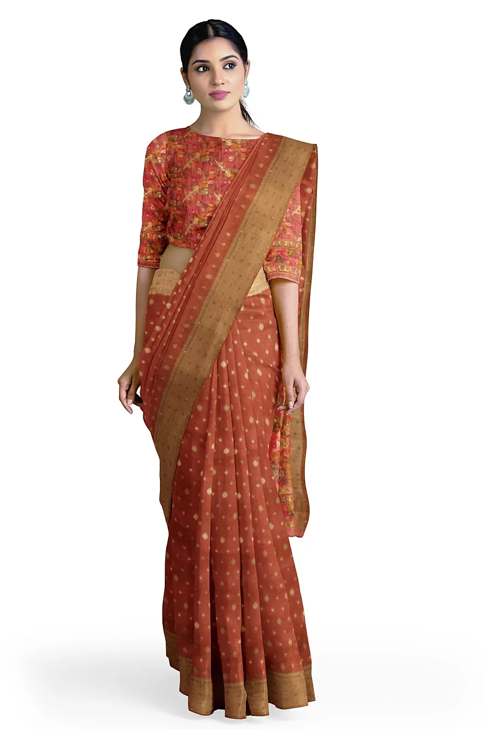 Carrot Organza Saree