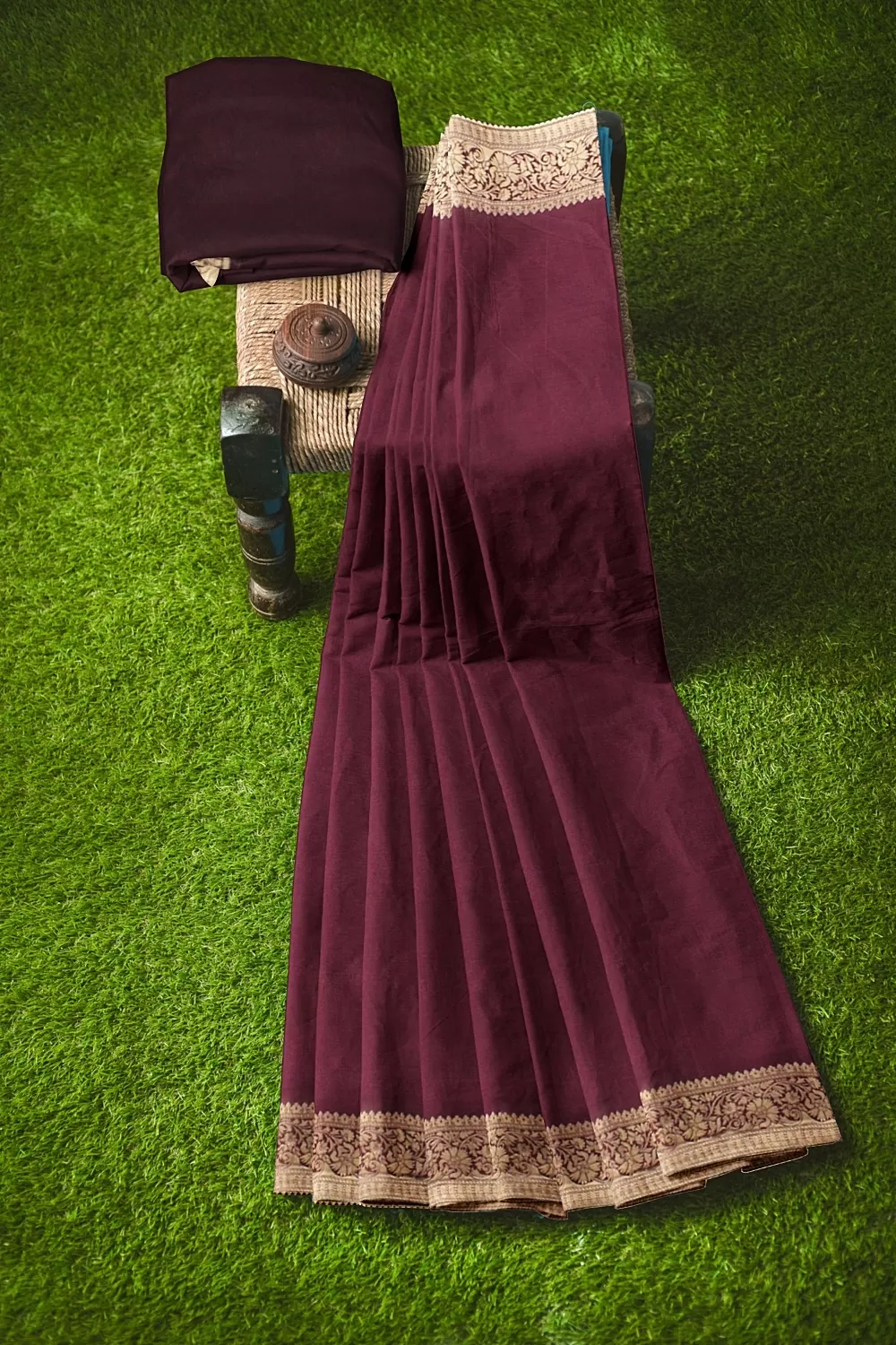 Purple Banarsi Dola Silk Saree