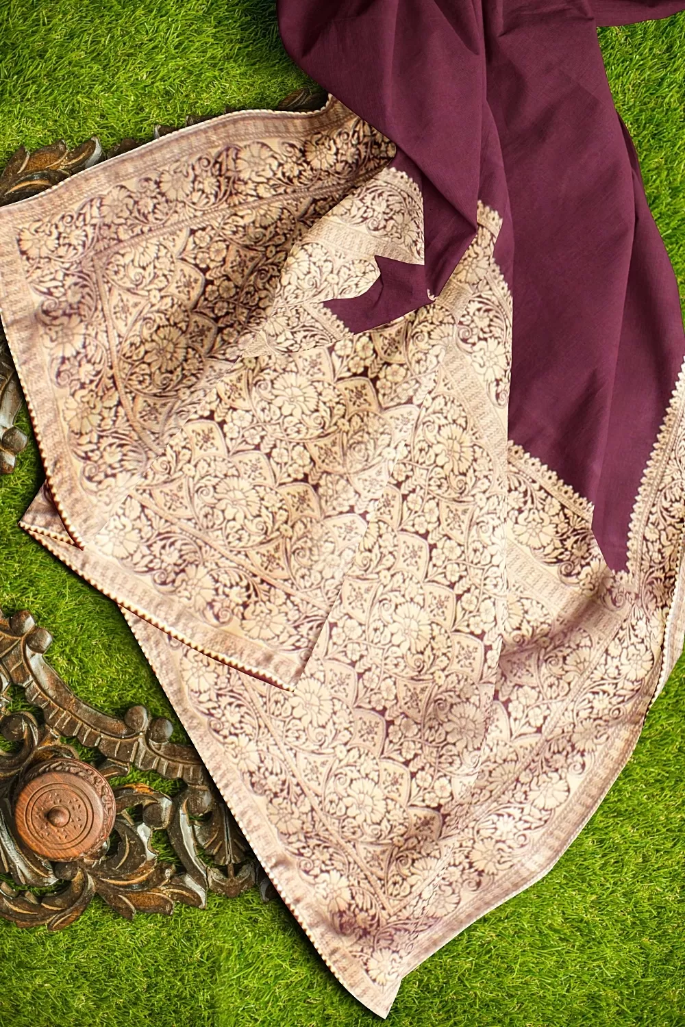 Purple Banarsi Dola Silk Saree