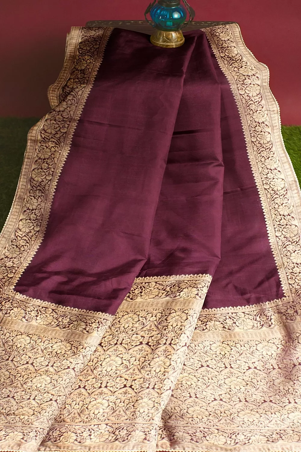 Purple Banarsi Dola Silk Saree