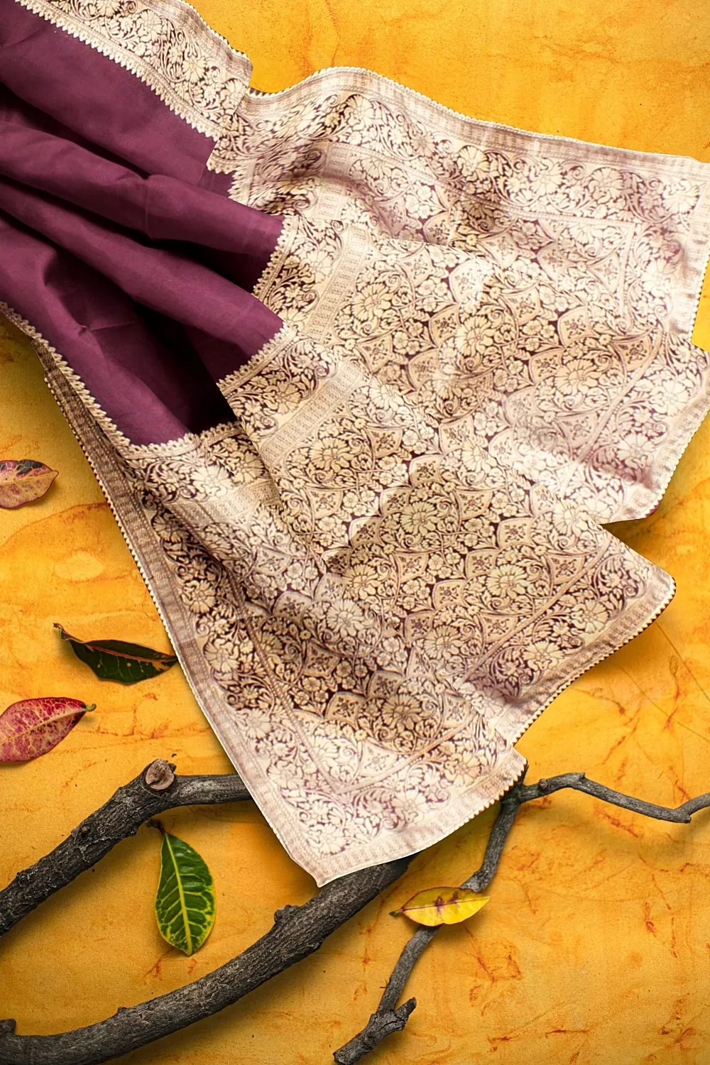 Purple Banarsi Dola Silk Saree