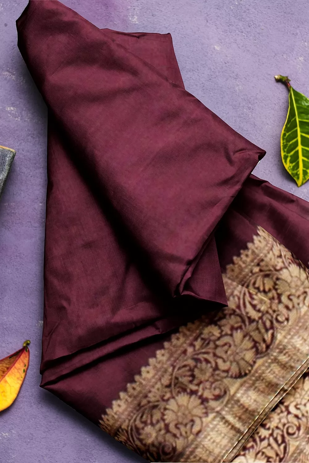 Purple Banarsi Dola Silk Saree