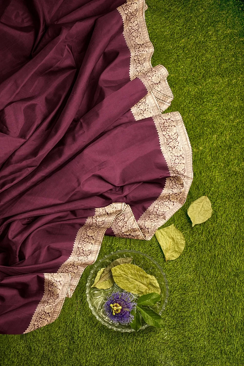 Purple Banarsi Dola Silk Saree