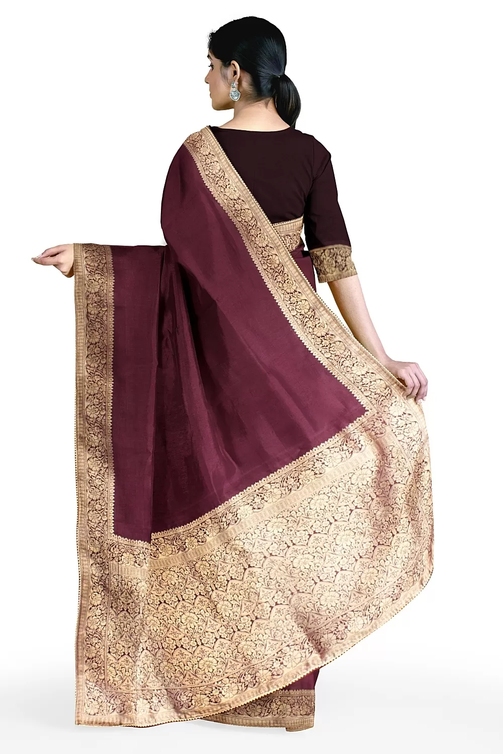 Purple Banarsi Dola Silk Saree