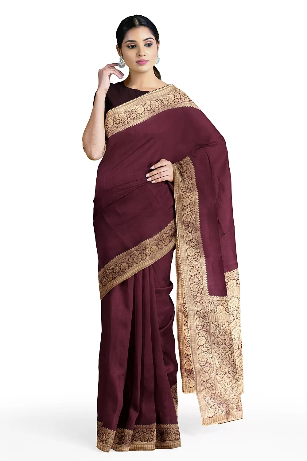 Purple Banarsi Dola Silk Saree