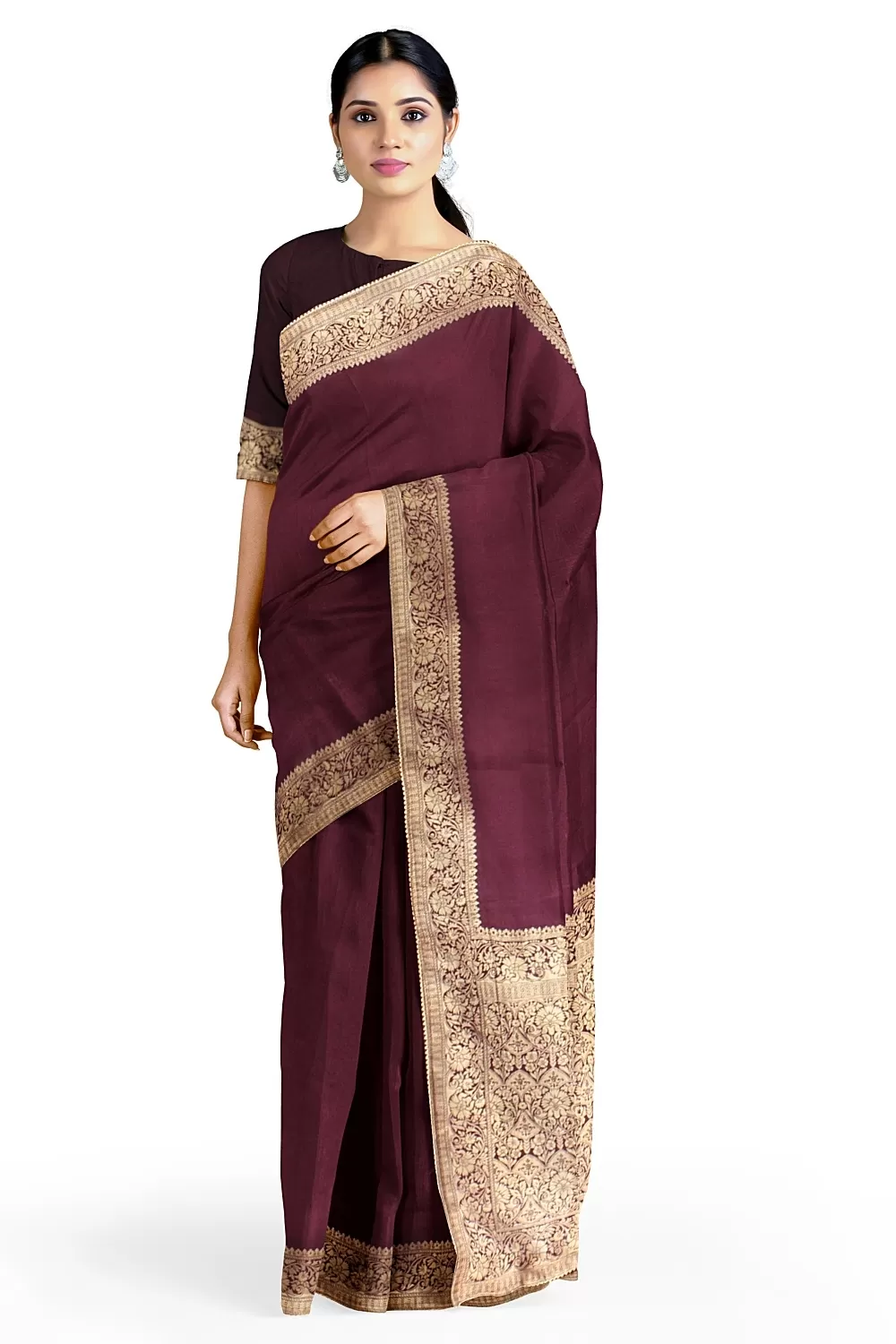 Purple Banarsi Dola Silk Saree