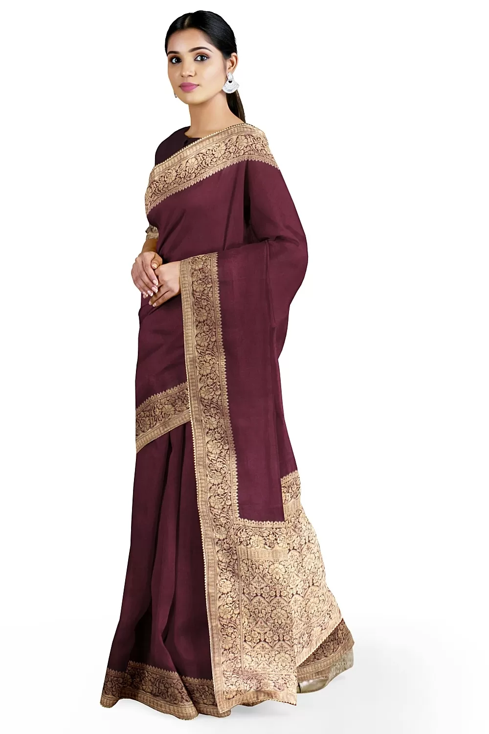 Purple Banarsi Dola Silk Saree