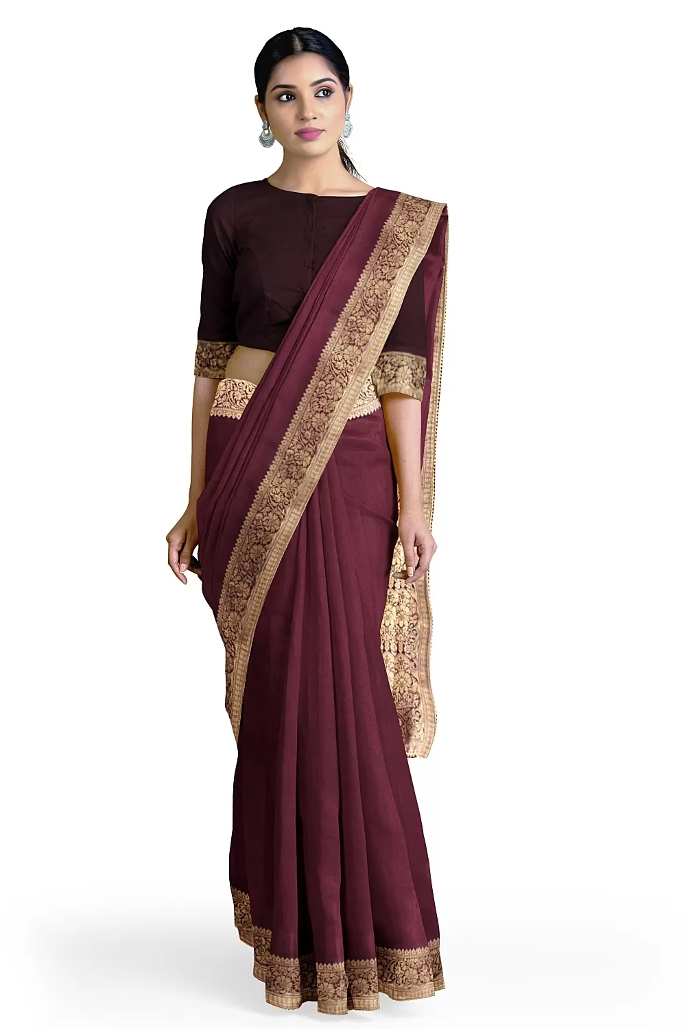 Purple Banarsi Dola Silk Saree