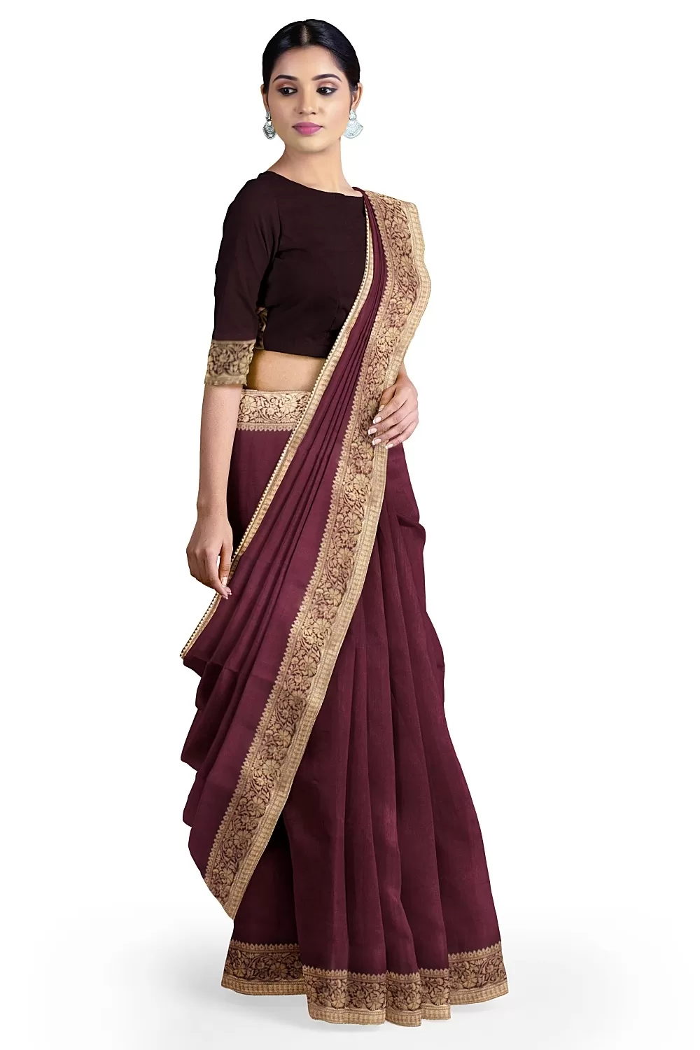 Purple Banarsi Dola Silk Saree