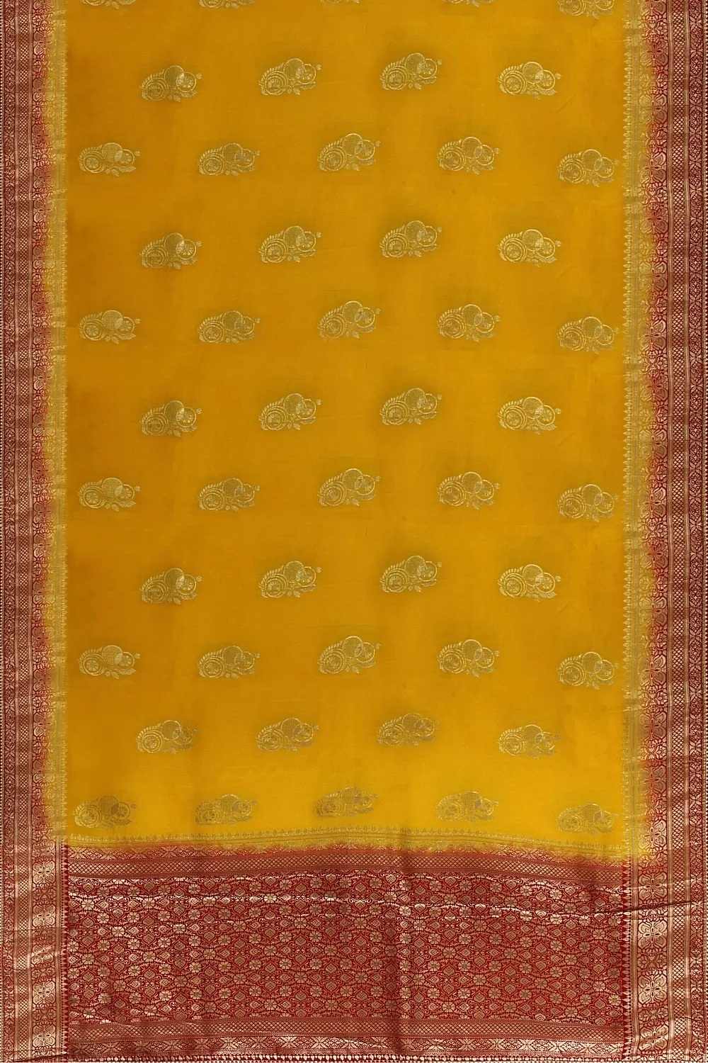 Yellow Banarsi Dola Silk Saree