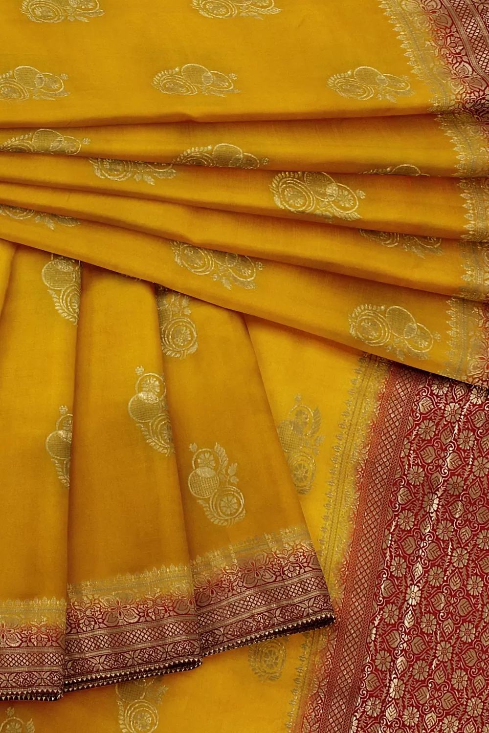 Yellow Banarsi Dola Silk Saree