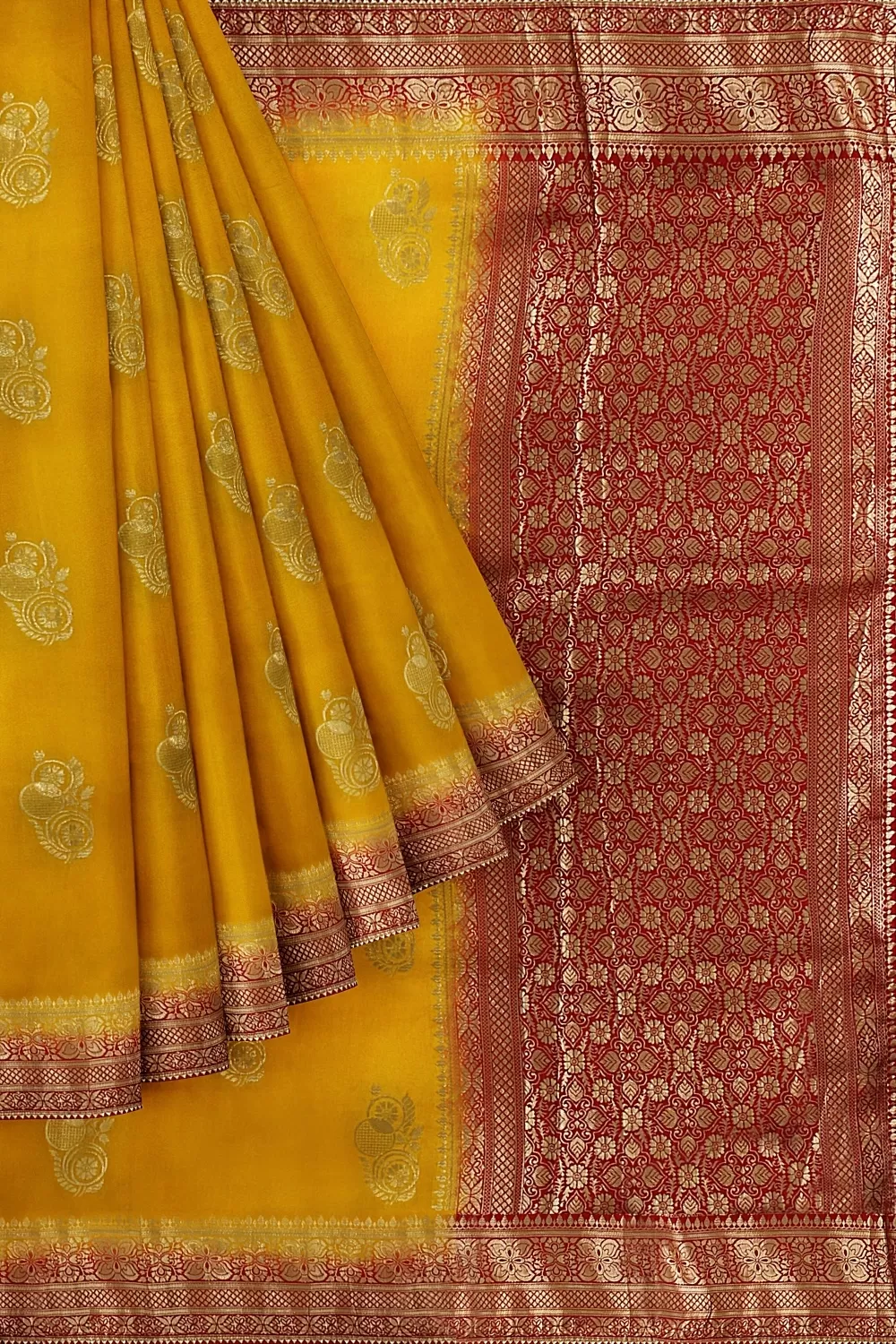 Yellow Banarsi Dola Silk Saree