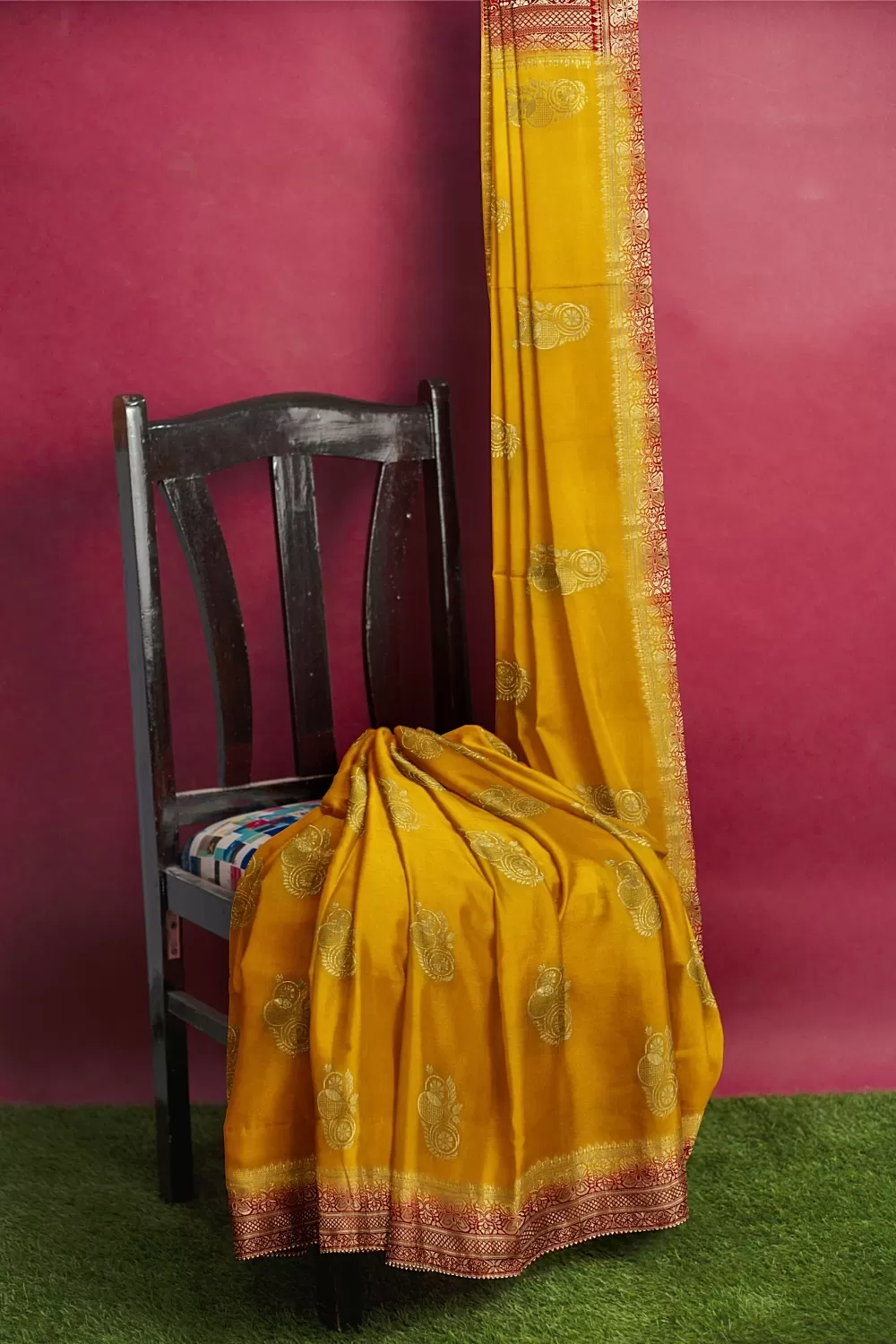 Yellow Banarsi Dola Silk Saree