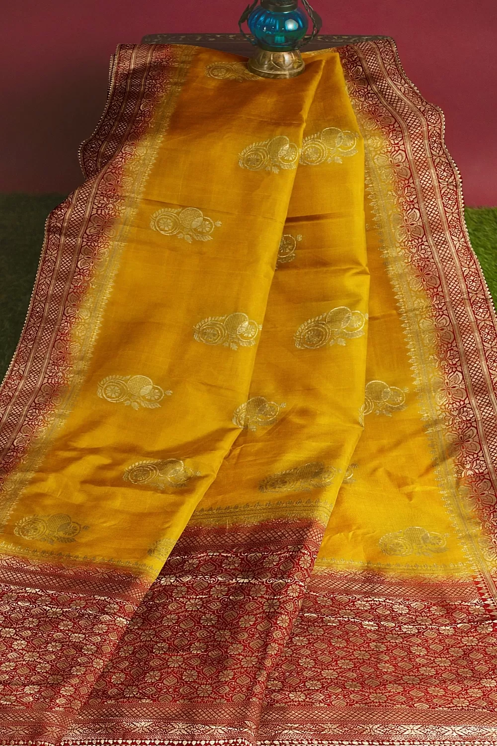 Yellow Banarsi Dola Silk Saree