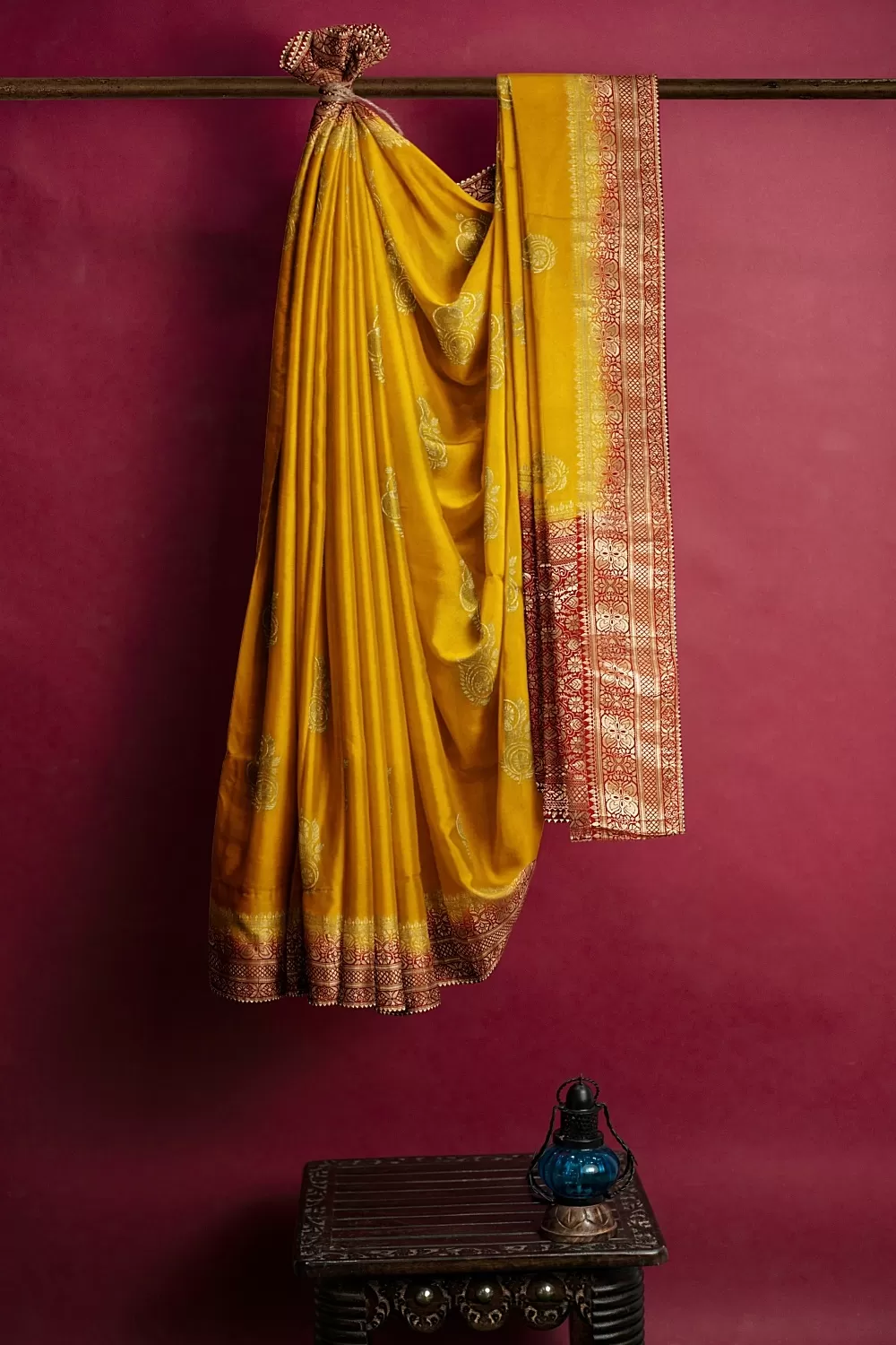 Yellow Banarsi Dola Silk Saree