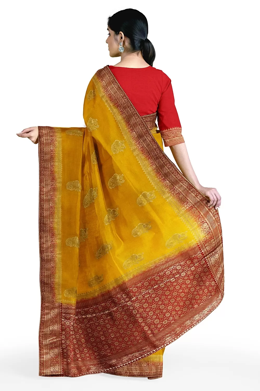 Yellow Banarsi Dola Silk Saree