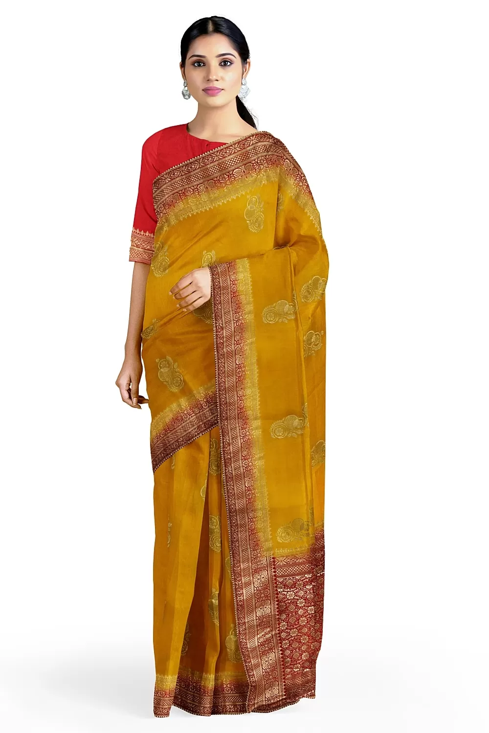 Yellow Banarsi Dola Silk Saree