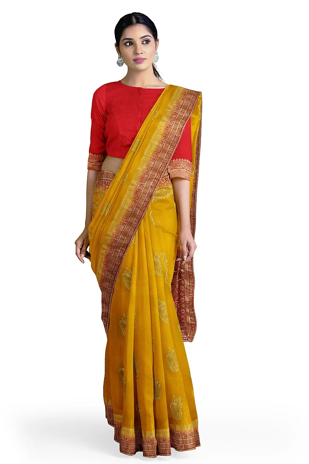 Yellow Banarsi Dola Silk Saree