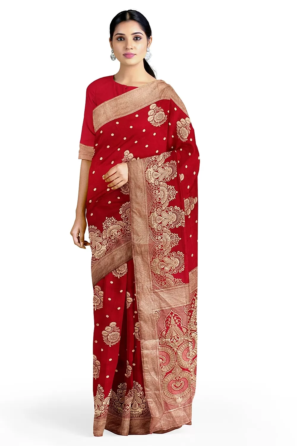 Pink Banarsi Dola Silk Saree