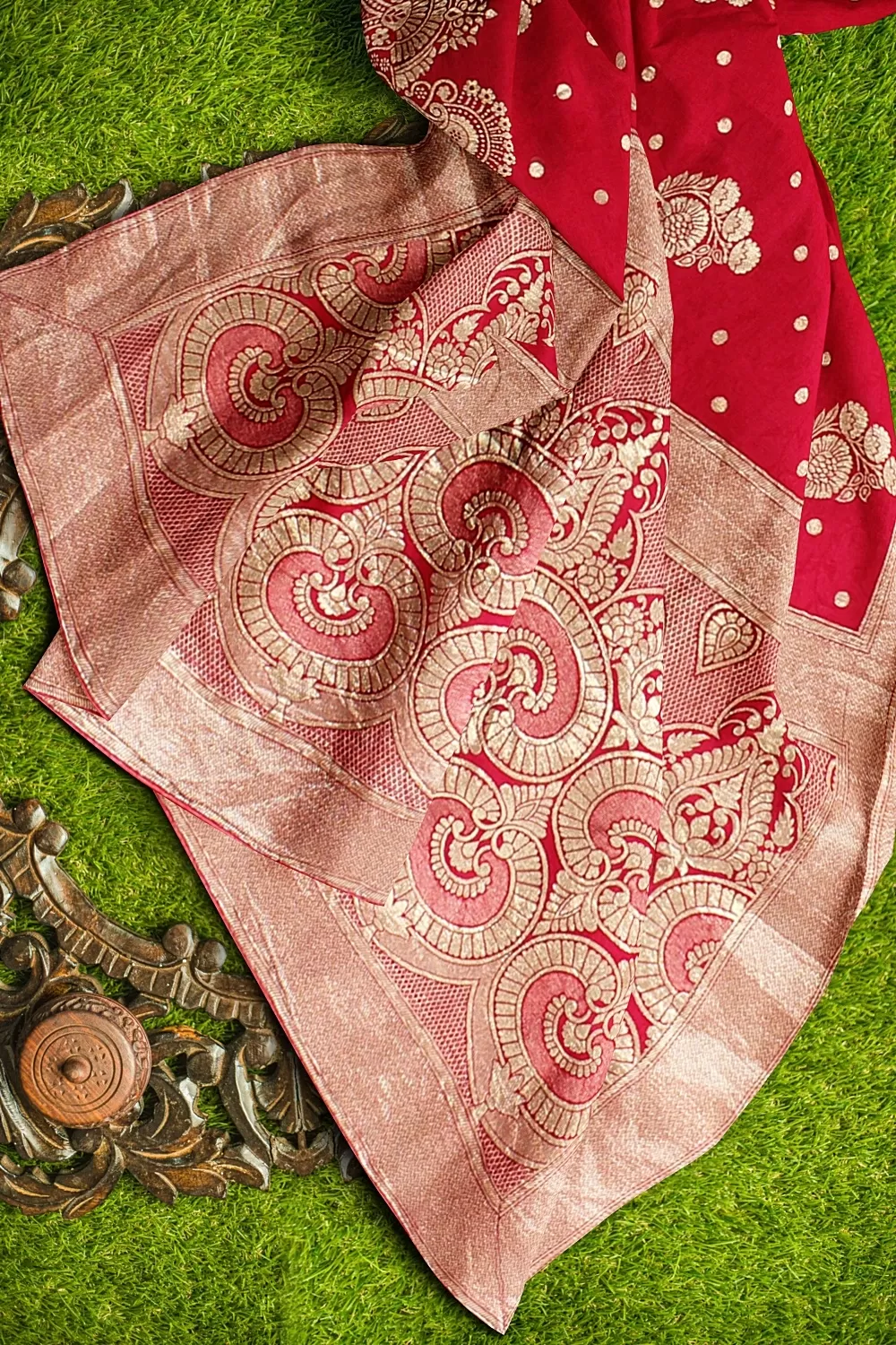 Pink Banarsi Dola Silk Saree