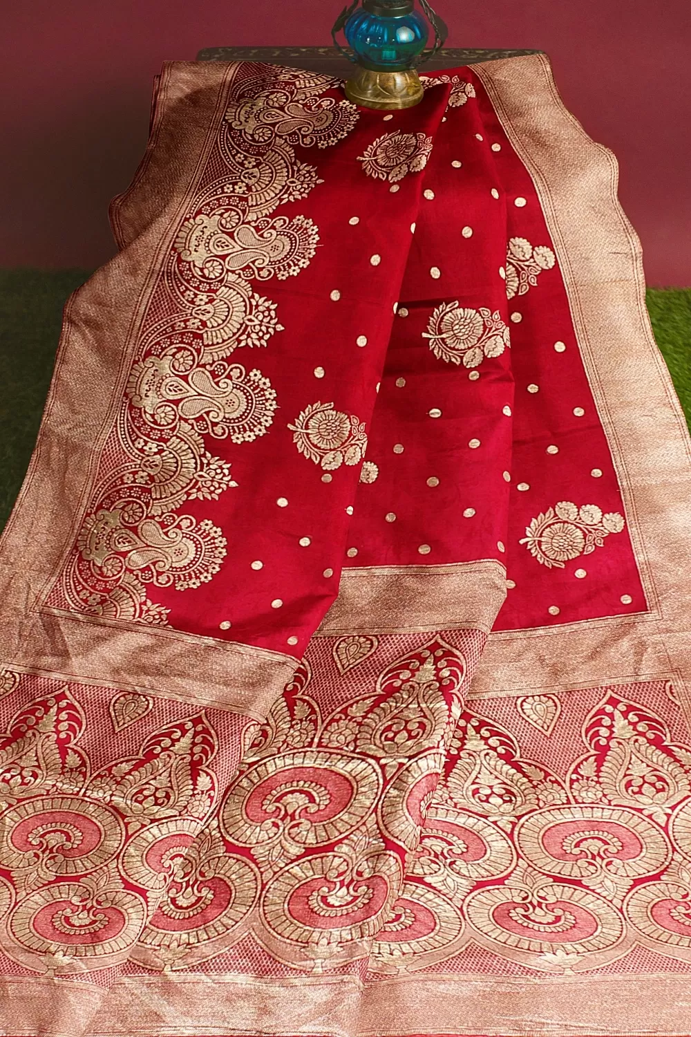 Pink Banarsi Dola Silk Saree