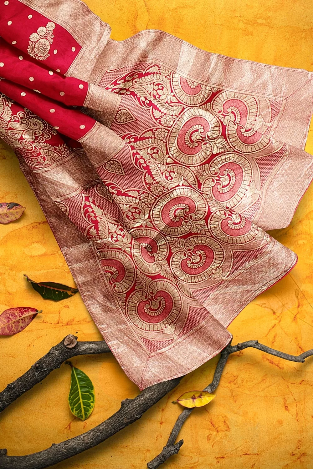 Pink Banarsi Dola Silk Saree