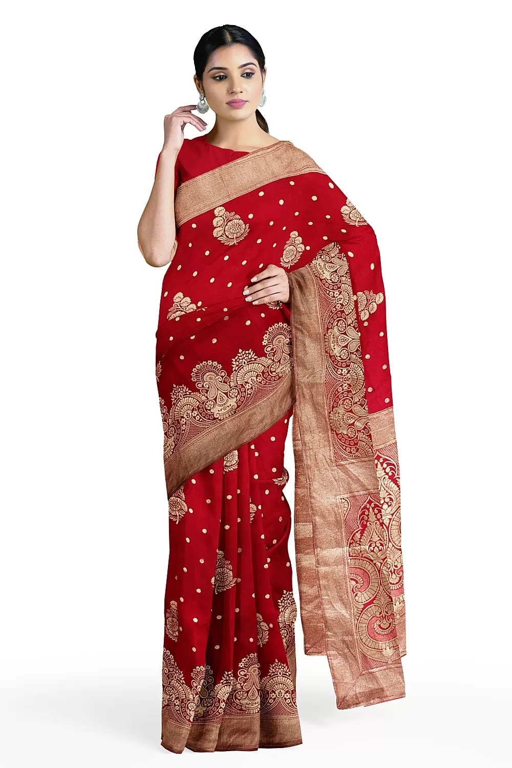 Pink Banarsi Dola Silk Saree