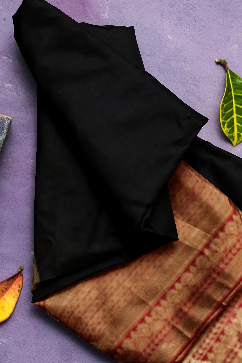 Black Jacquard Crape Saree
