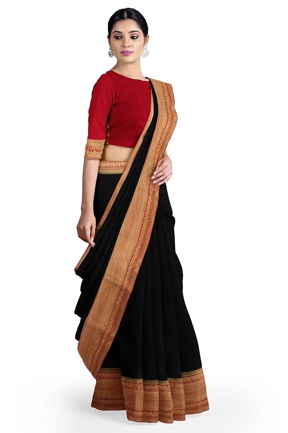 Black Jacquard Crape Saree