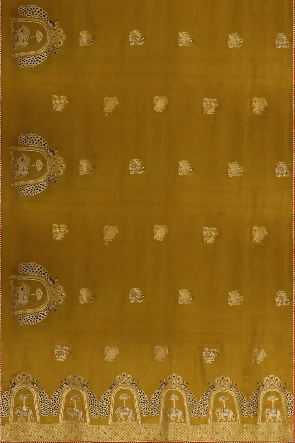 Mustard Gold Crape Saree