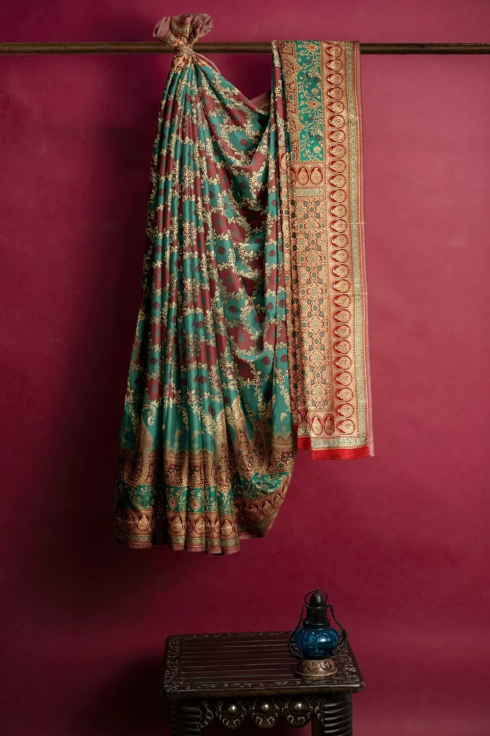 Rama Green Banarsi Silk Saree