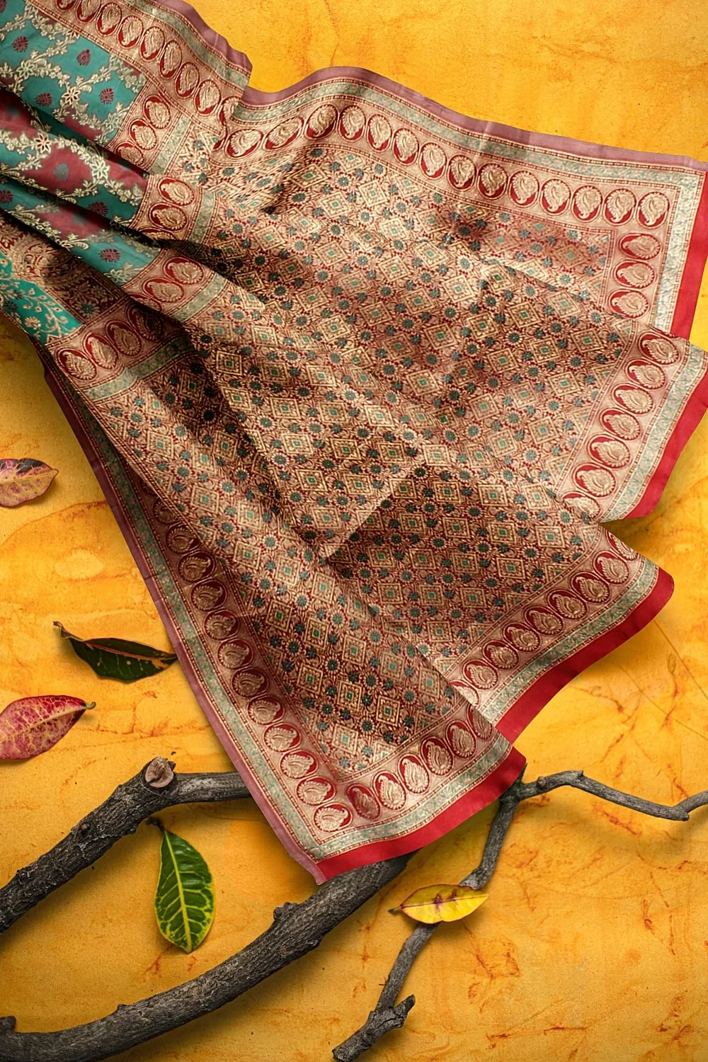 Rama Green Banarsi Silk Saree