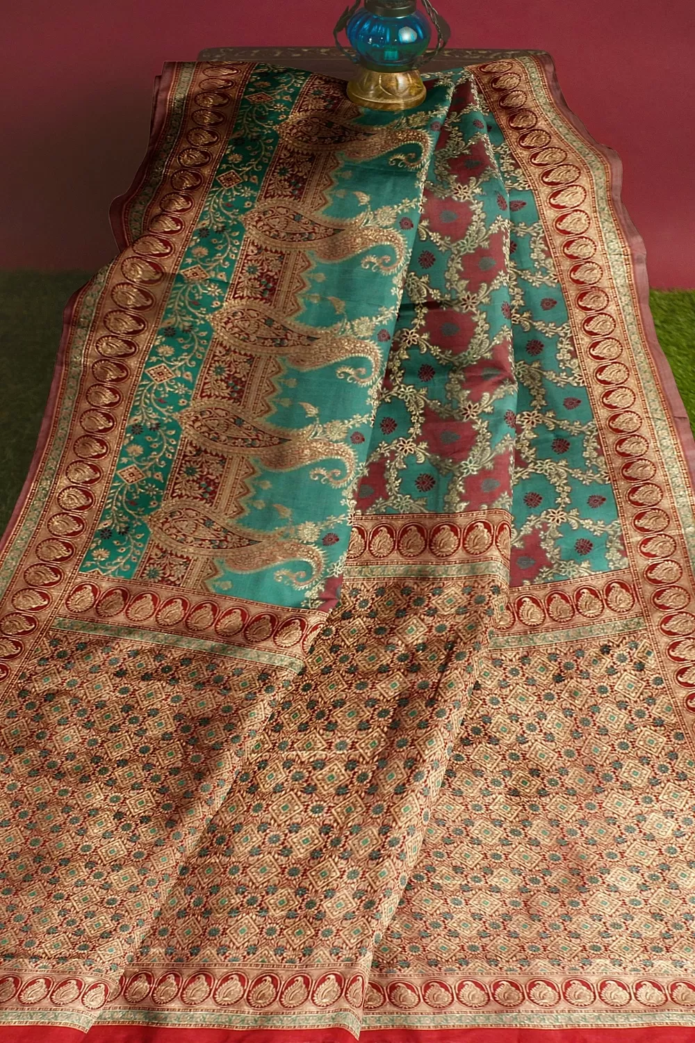 Rama Green Banarsi Silk Saree