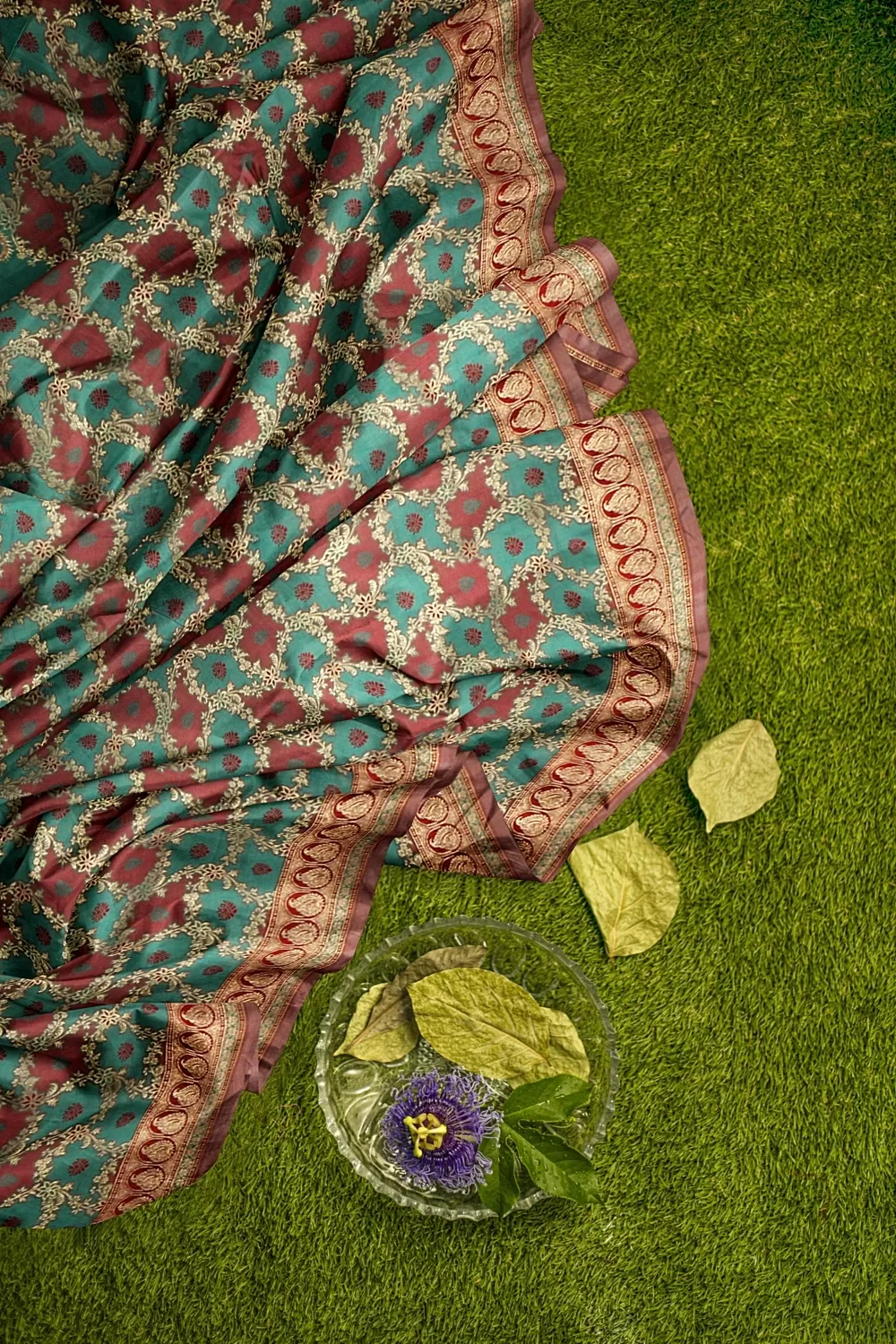 Rama Green Banarsi Silk Saree