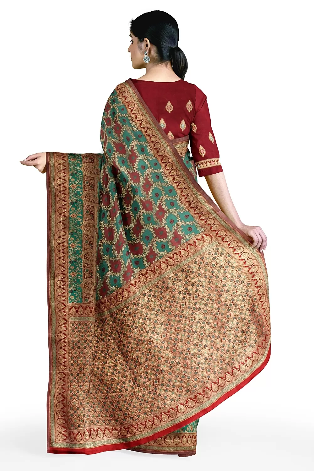 Rama Green Banarsi Silk Saree