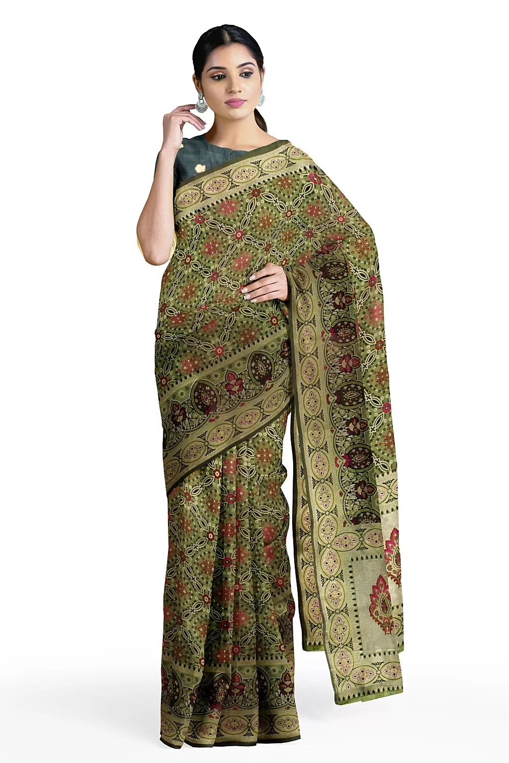 Green Banarsi Silk Saree