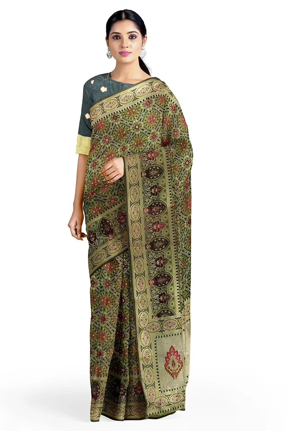Green Banarsi Silk Saree
