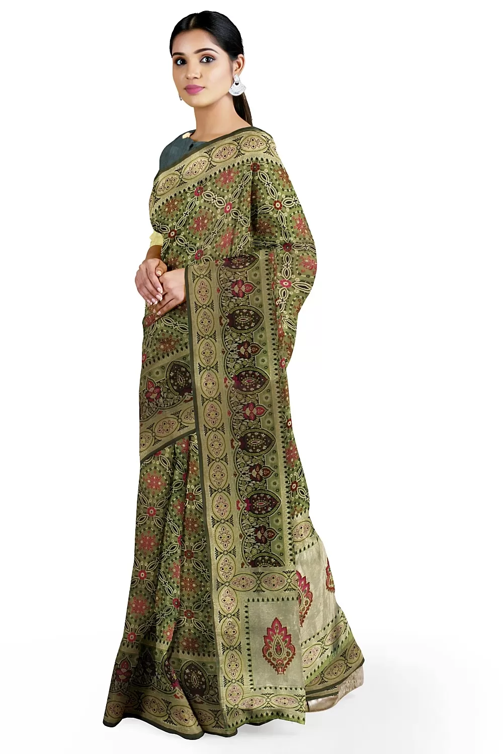 Green Banarsi Silk Saree