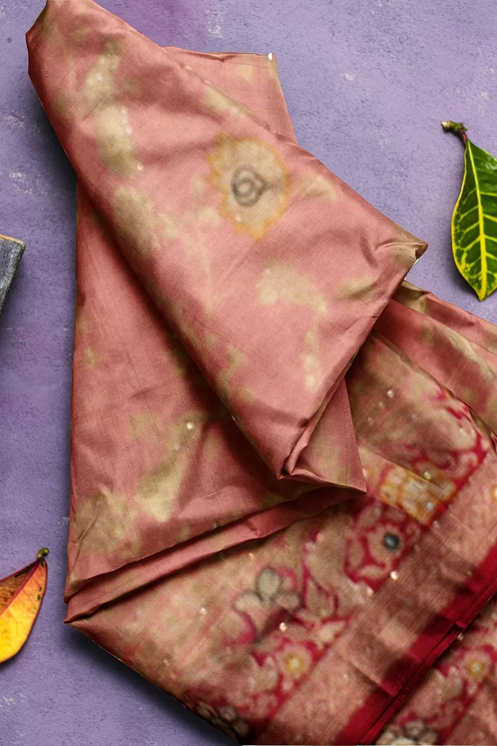 Light Pink Embroidery Silk Saree