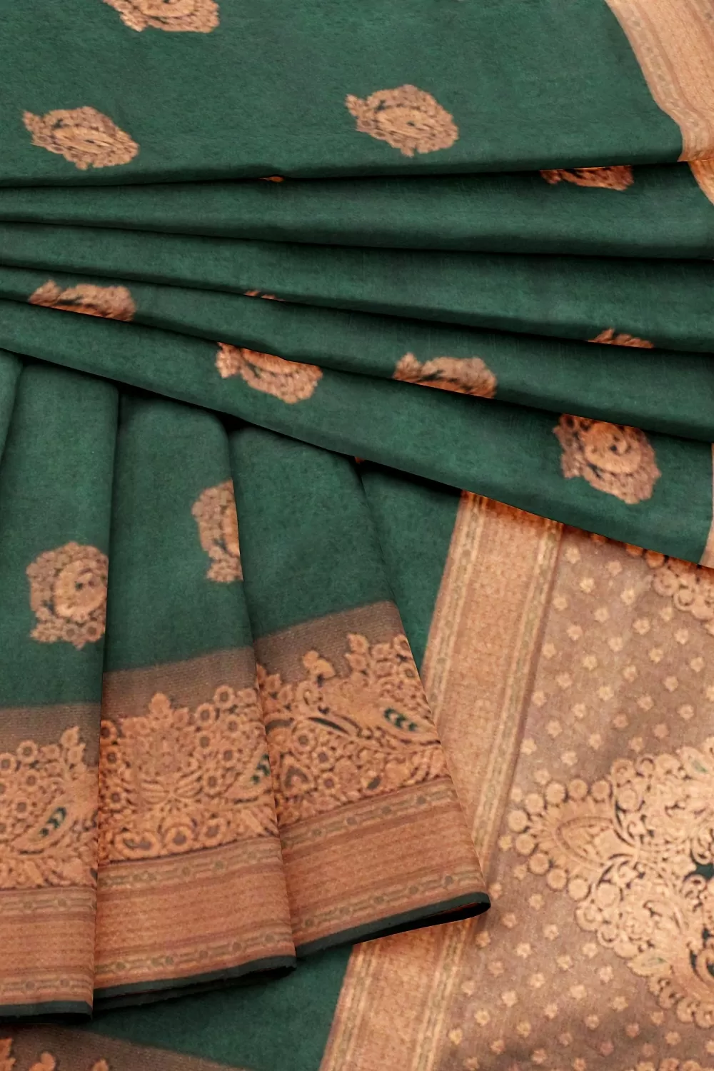 Bottle Green Soft Silk Sarees